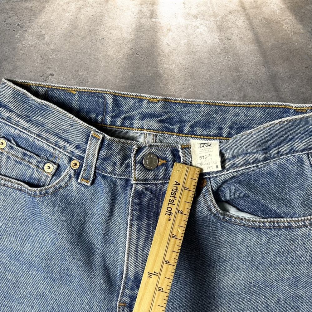 Vintage Levis 512 Slim Fit Straight Leg Blue Jeans 6 Petite 90s Retro Y2K